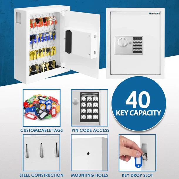 Barska AX13964 40 Capacity Fixed Position Key Cabinet with Digital Keypad