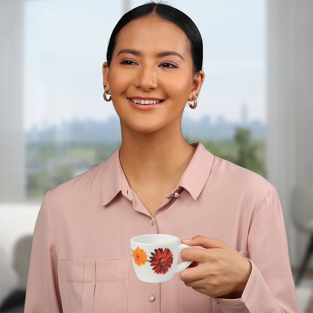 Larah by Borosil Zinnia Cup Set, 90ml x 6