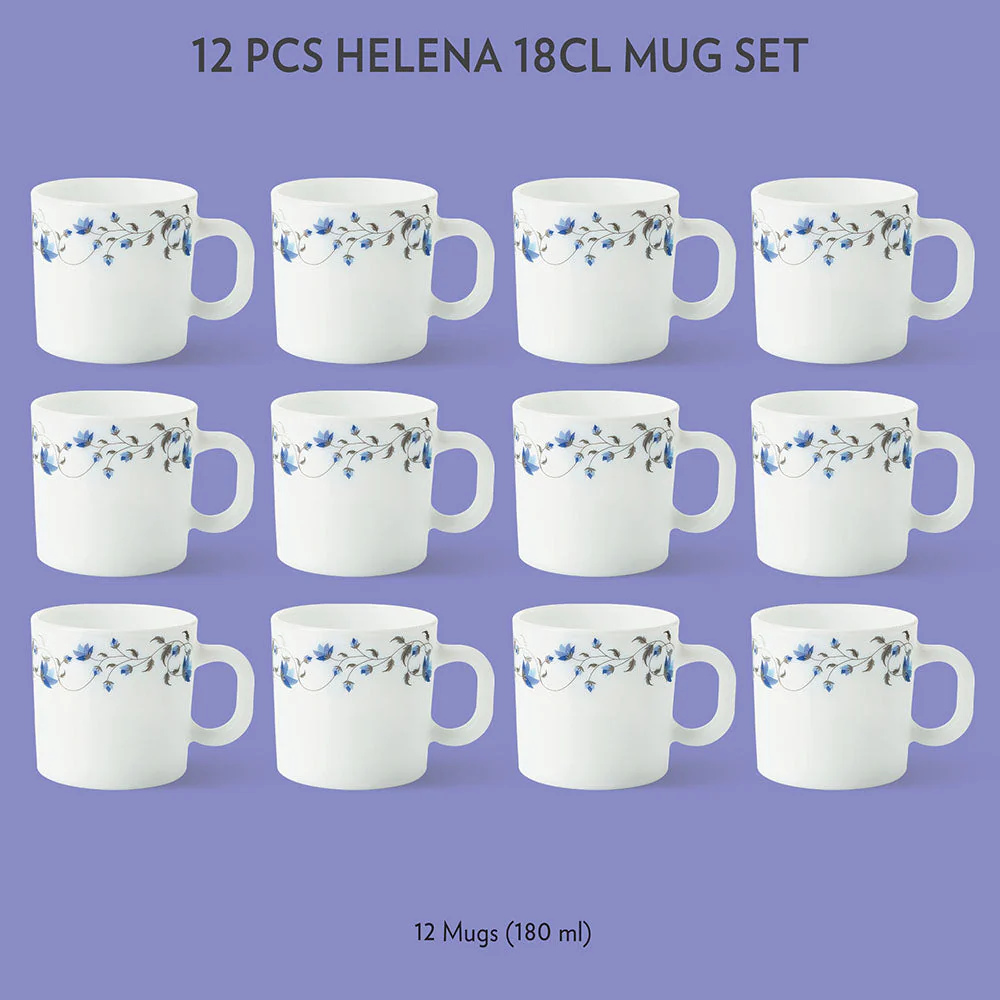 Larah by Borosil Helena Mug Set, 180ml x 6