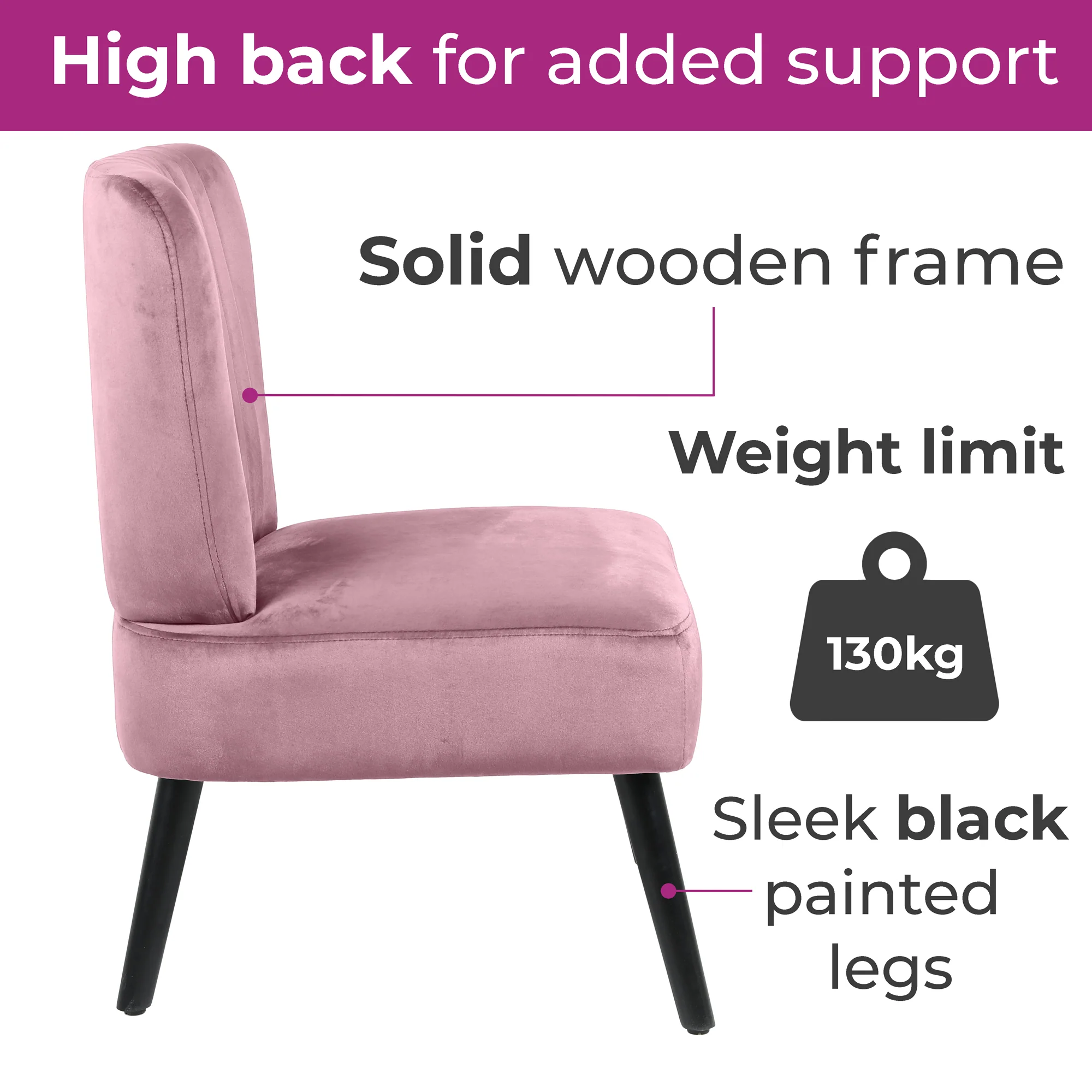 Neo Molveno Dusky Pink Crushed Velvet Shell Accent Chair