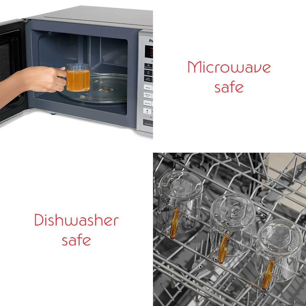 Borosil Yellow Vision Classic Mug Set, 190ml x 6