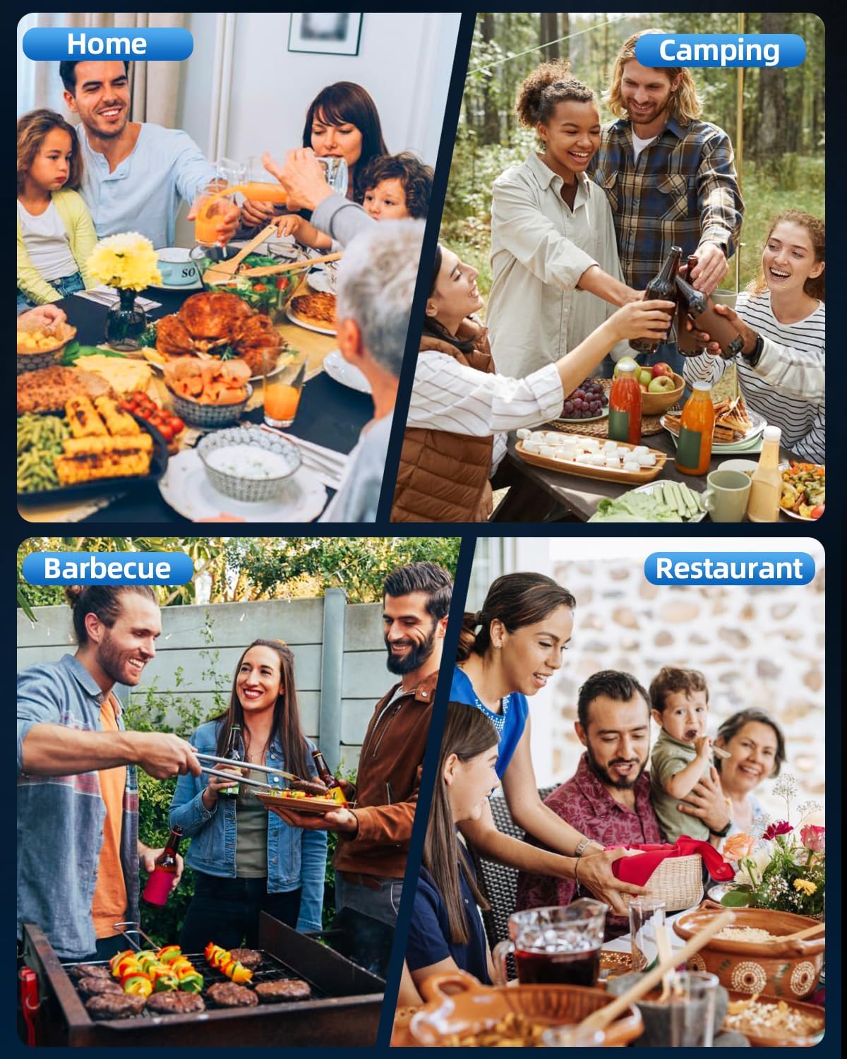 Electric Salt & Pepper Grinder Set, Adjustable Coarseness, LED, One-Hand Use, Stainless Steel 2-Pack