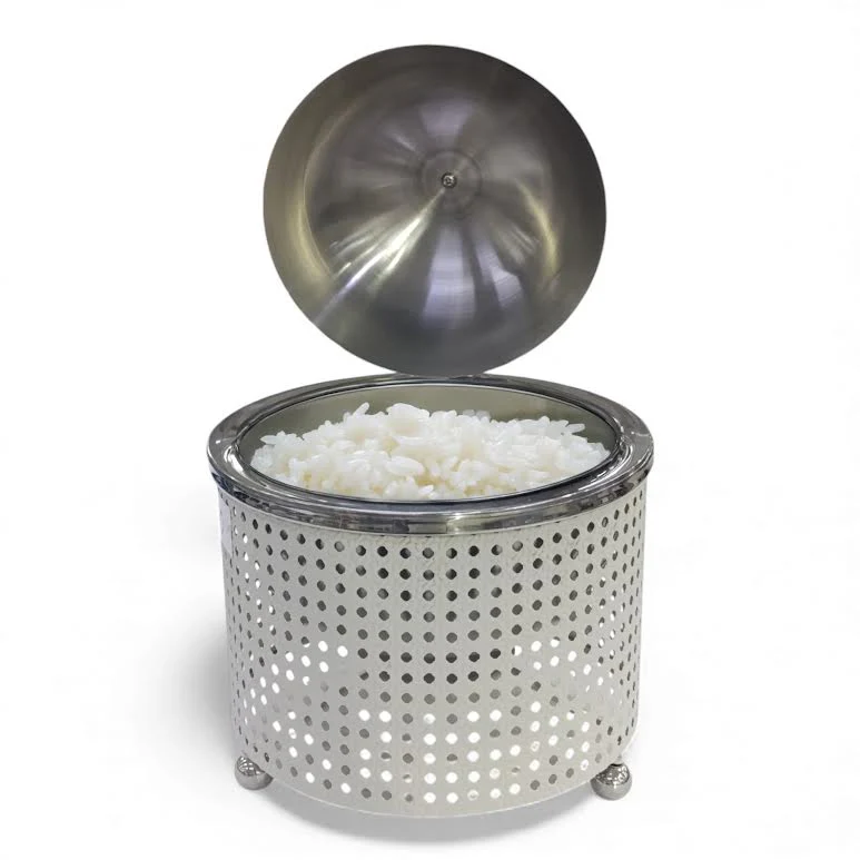 2.5Lt Chafing Dish with Mesh Design White & Stainless Steel