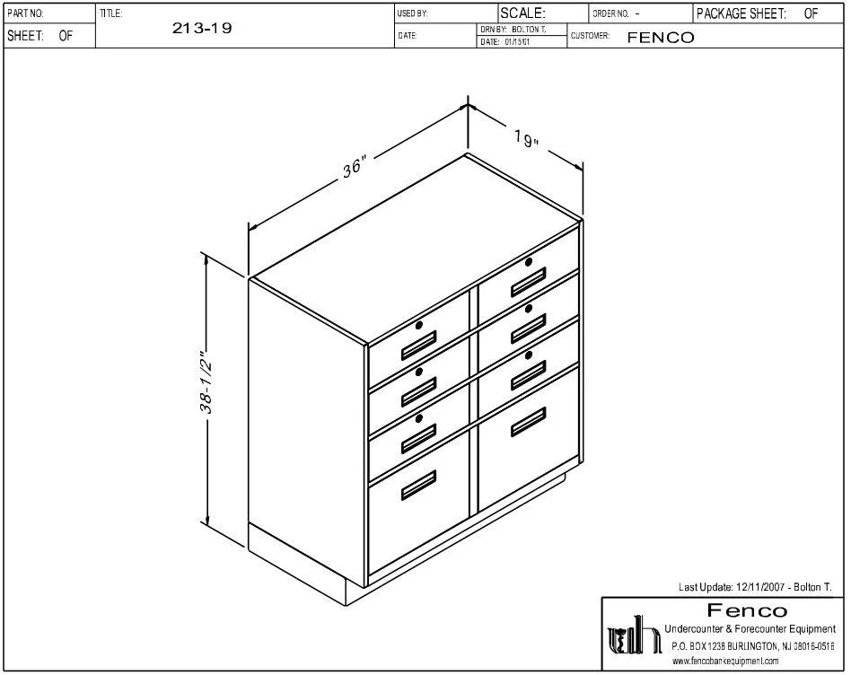 Fenco 213 Pedestal Unit with 6 Box Drawers Over 2 Legal Drawers