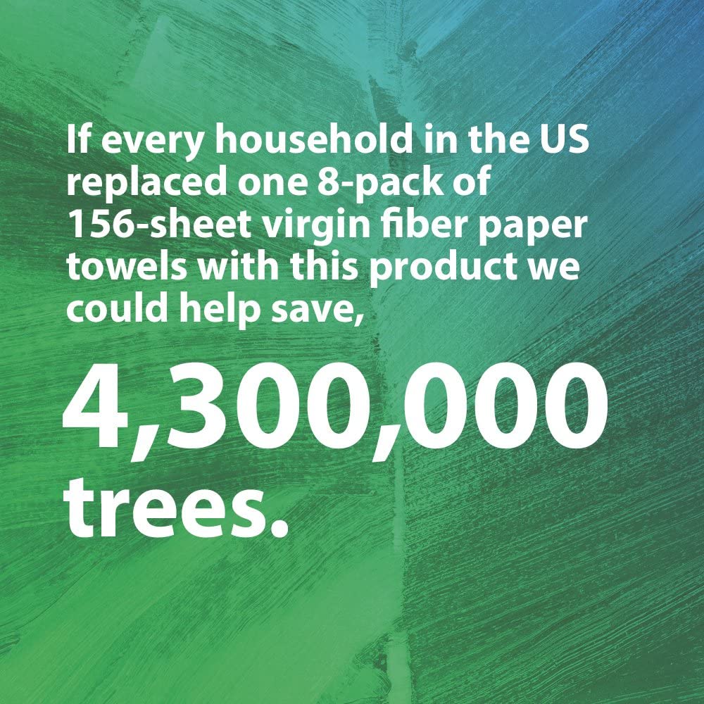 Paper Towels, 100% Recycled Paper, 2-ply, 8 Count, Pack of 4