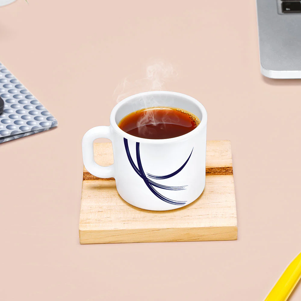 Larah by Borosil Indigo Stella Mug Set, 180ml x 12