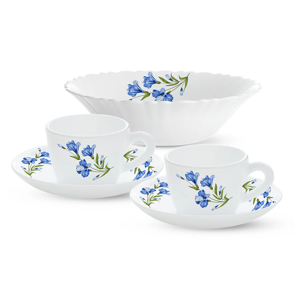 Larah By Borosil Marina Peach Tea Set