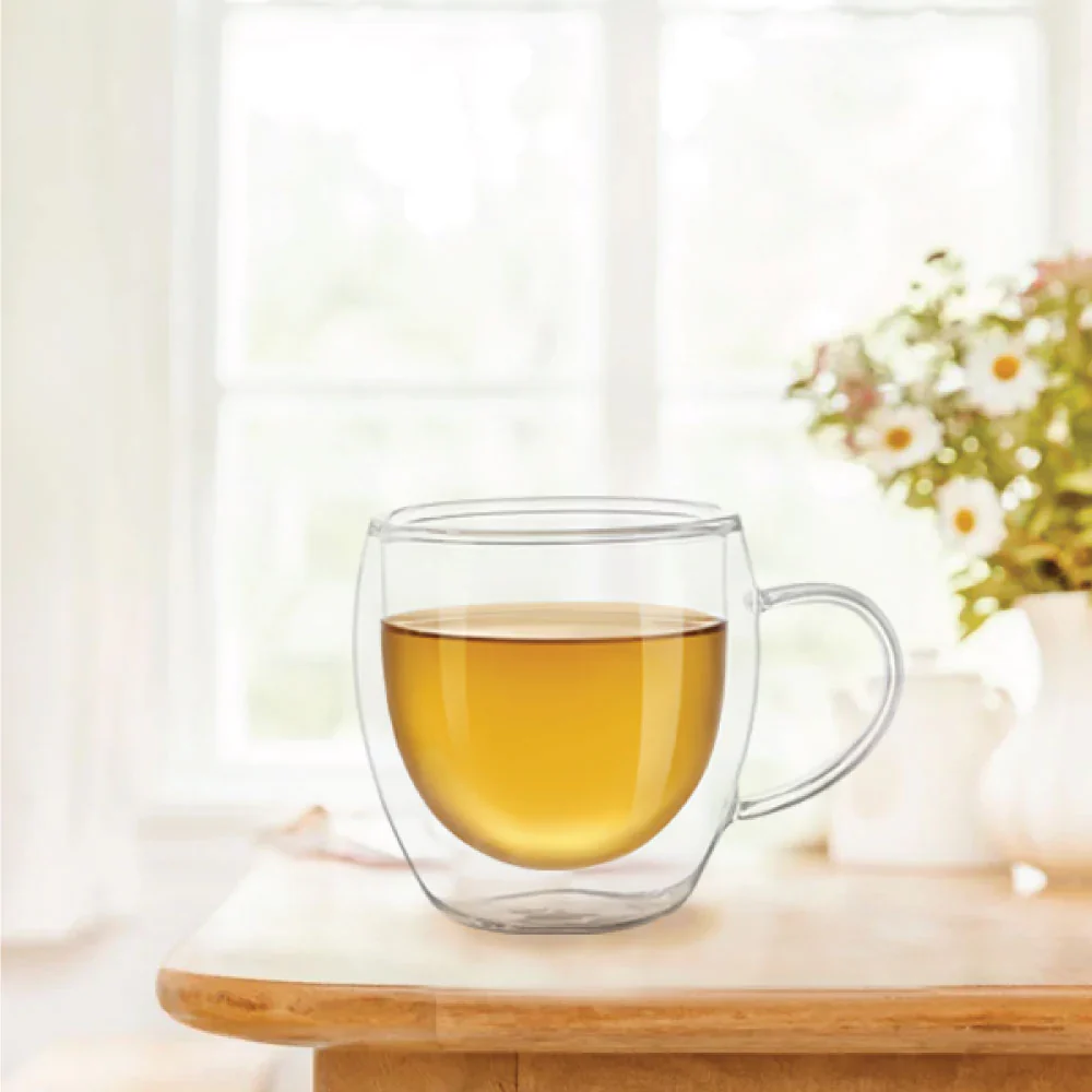 Borosil Java Double Wall Glass Mug, Set of 2, 300ml