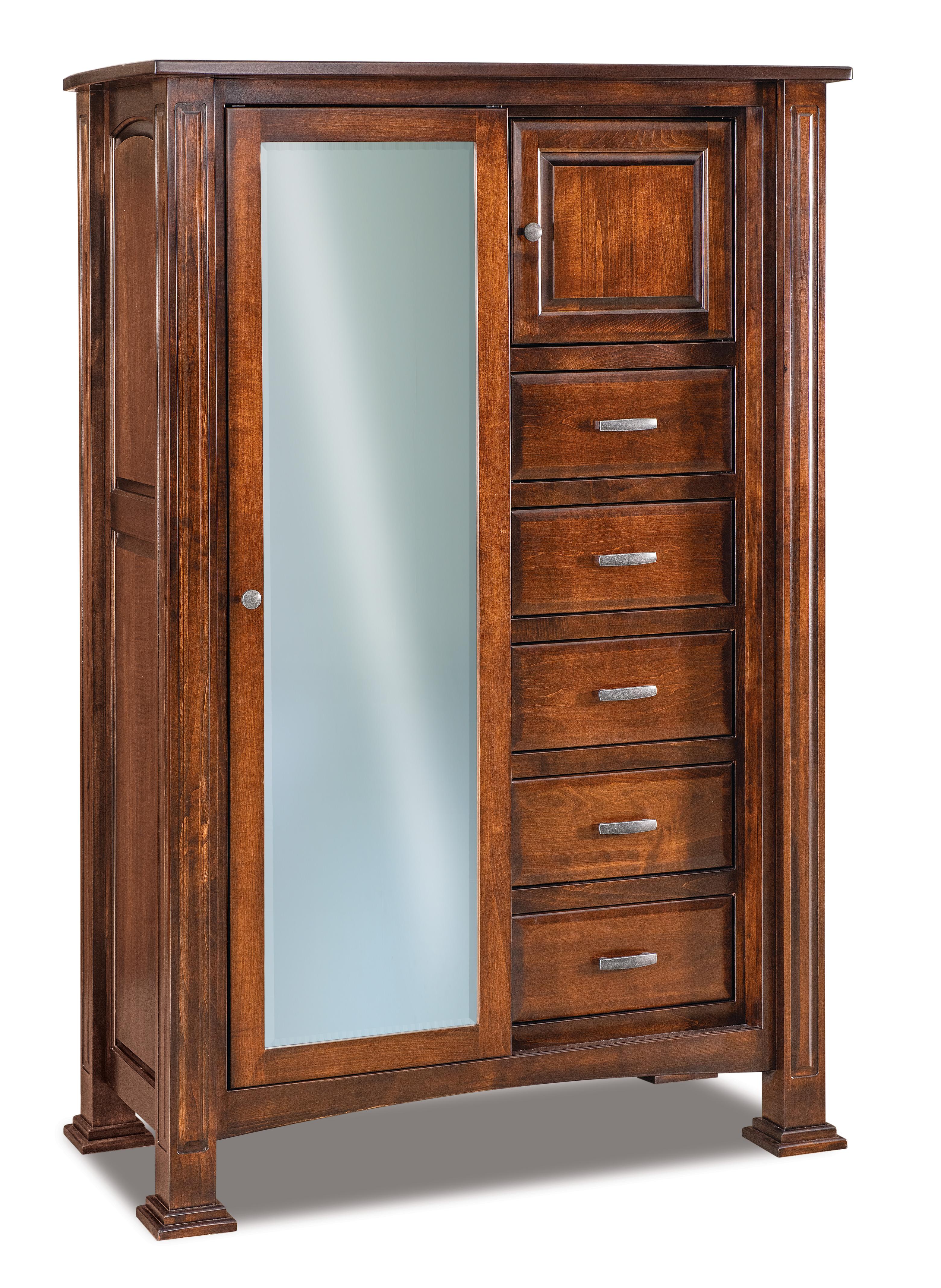 Amish Lexington Five Drawer One Door With Sliding Door Chifferobe