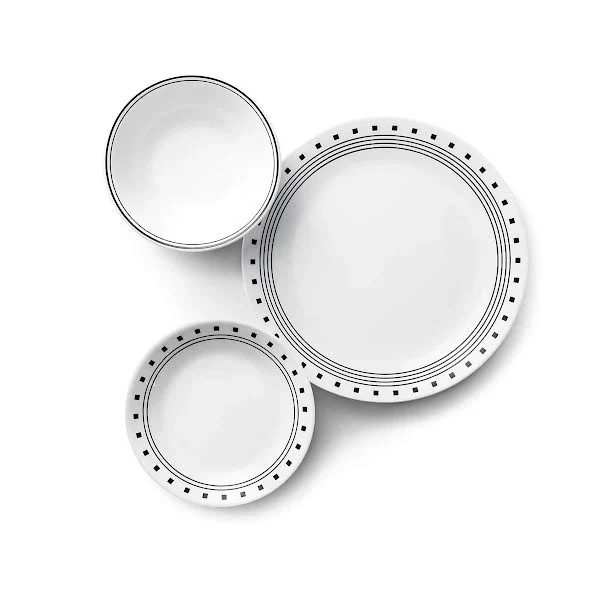 Corelle City Block 18 Piece Dinner Set White