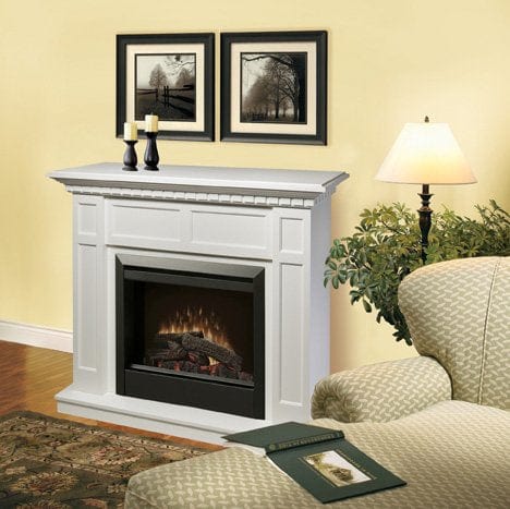 Caprice Electric Fireplace Mantel Package in White