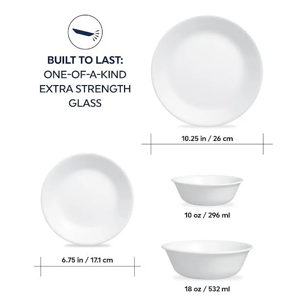 Corelle 16 Piece Winter Frost Dinner Set White