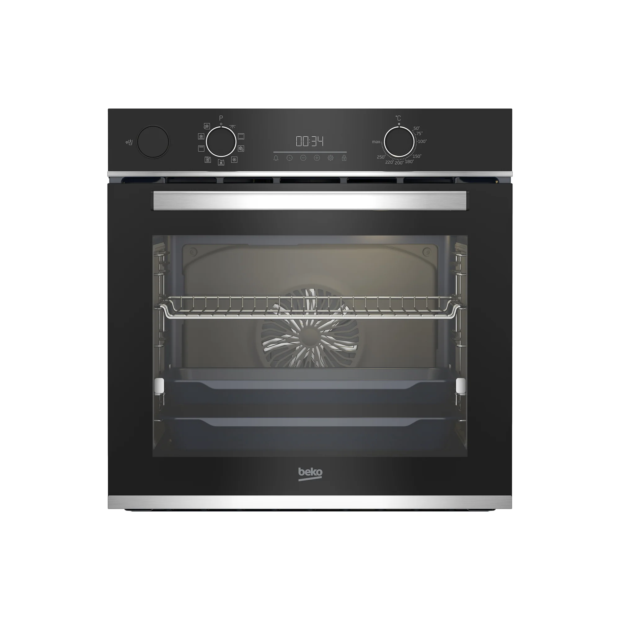 Beko 60cm Steam Assisted Oven Black