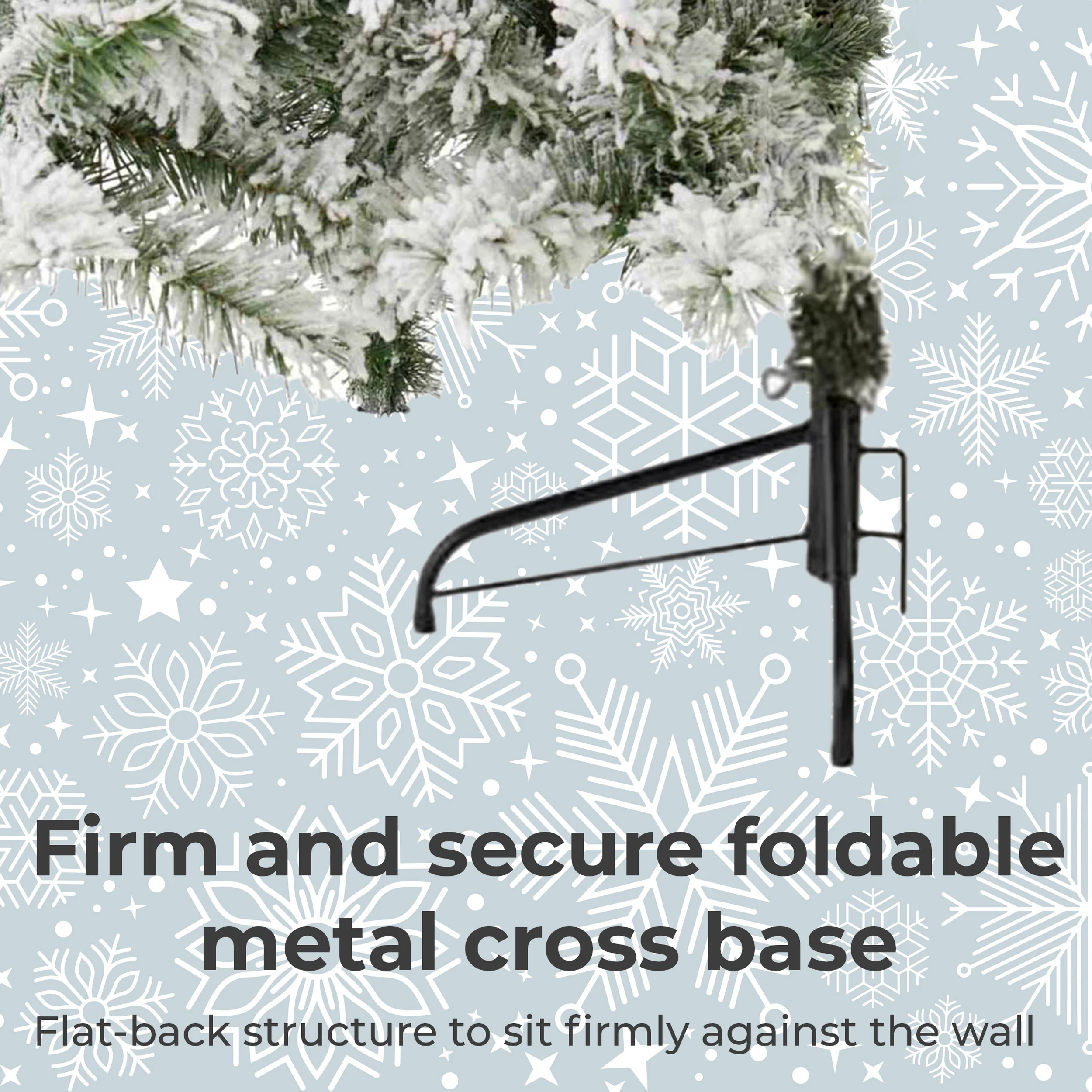 Neo Christmas Tree Artificial 7-Foot Half Slim Snow Flocked