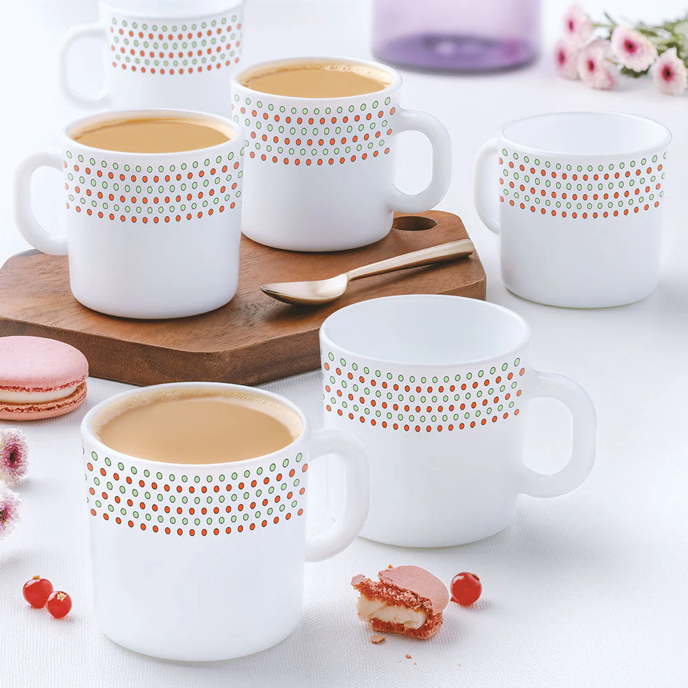 Larah by Borosil Waltz Mug Set, 240ml x 2