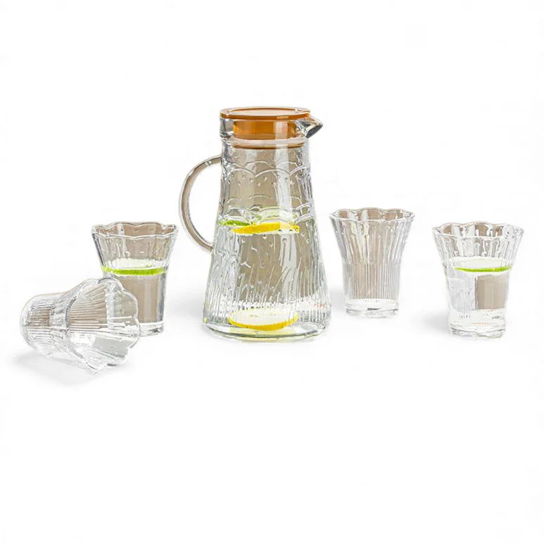 5 Piece Jug & Tumbler Set Clear