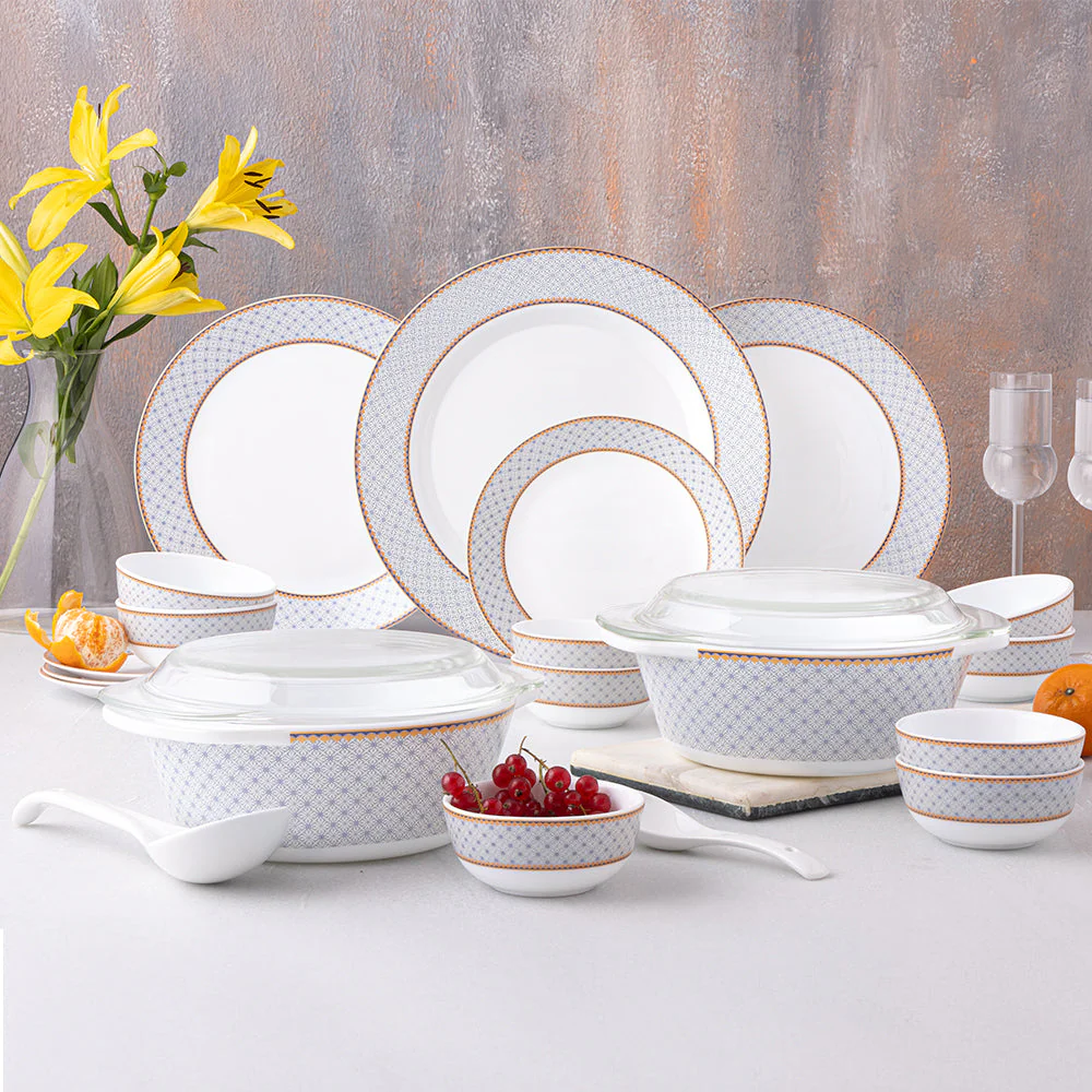 Larah By Borosil Kosmia Dinner Set, 37 pc