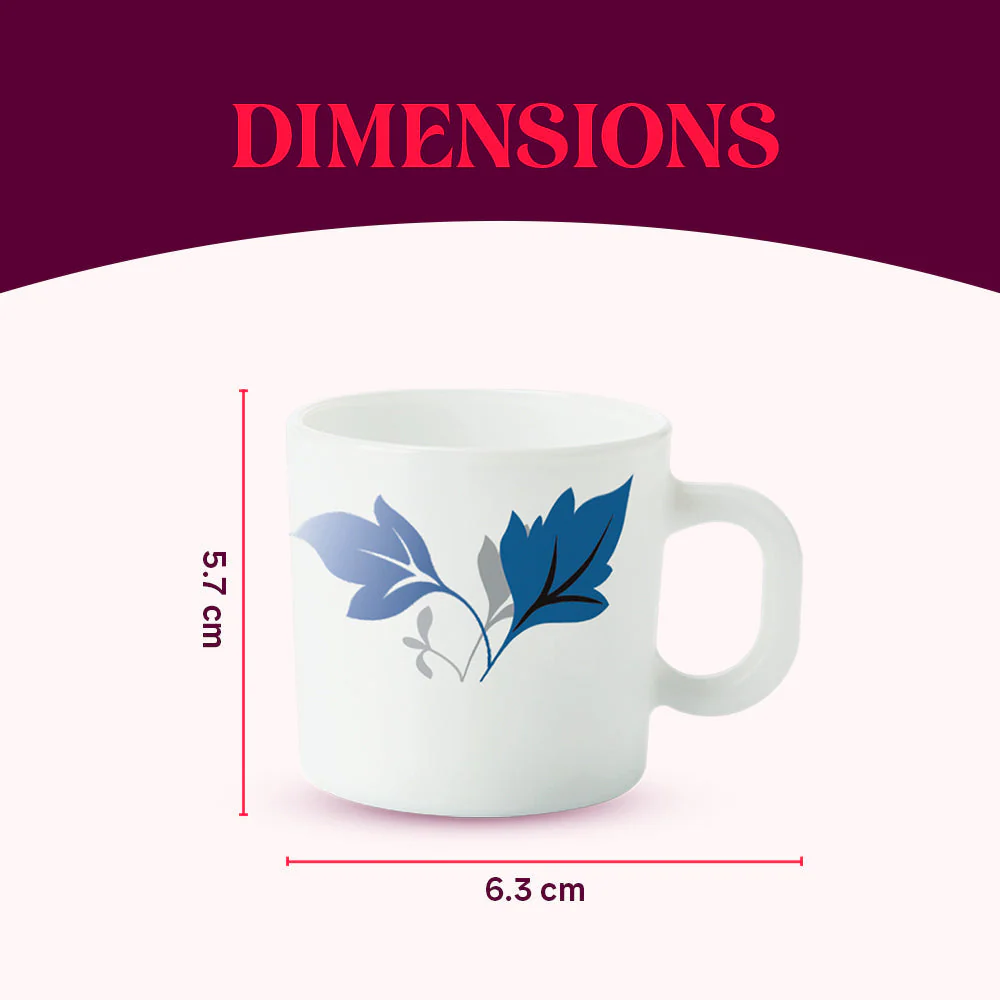 Larah by Borosil Ageria Mug Set, 180ml x 6