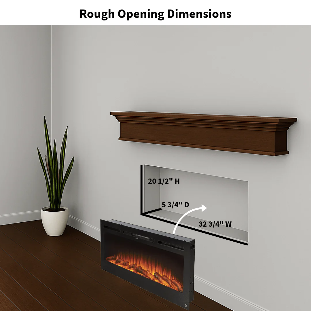 The Sideline 40 Inch Recessed Smart Electric Fireplace 80027