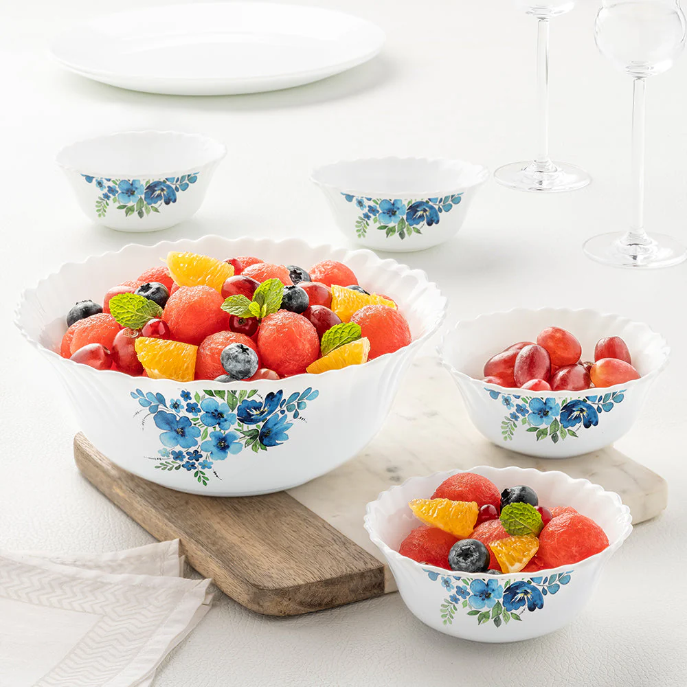 Larah by Borosil Pansy Pudding Set, 7 pc (Small)