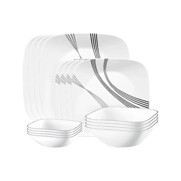 Corelle 16 Piece Urban Arc Dinner Set White