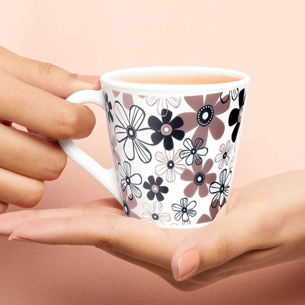 Larah by Borosil Novelty Macy Mug Set, 160ml x 6