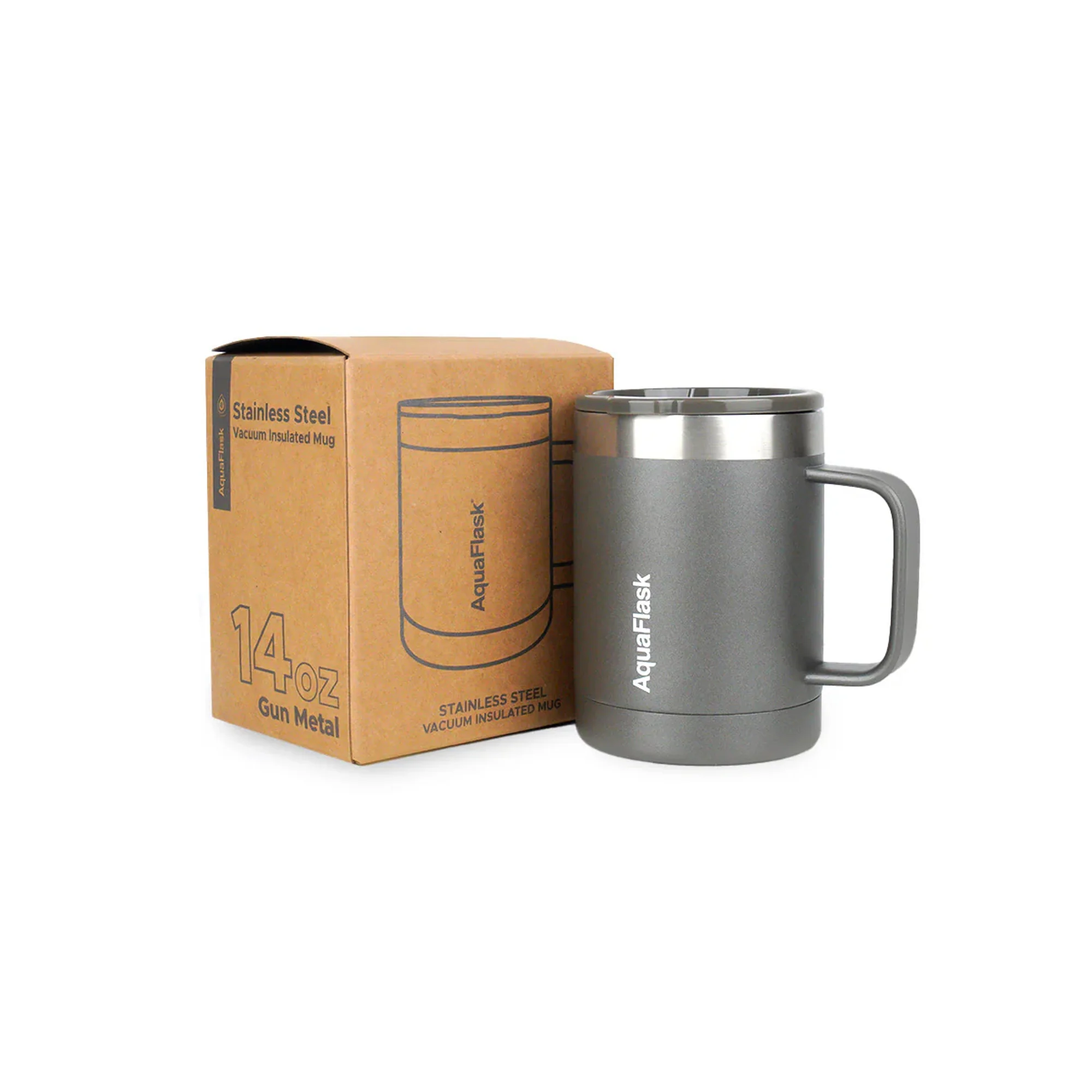 Aquaflask 415ml Travel Mug Gun Metal