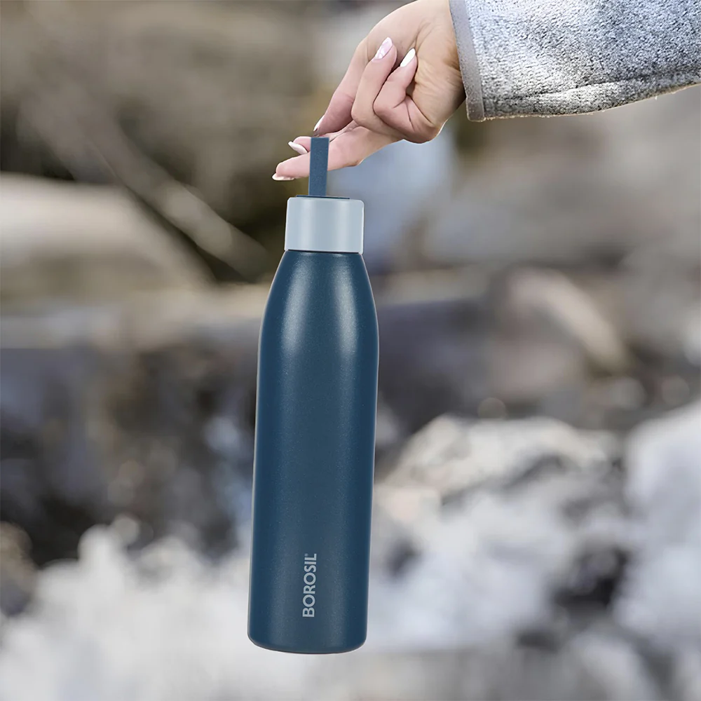 Duomate Vacuum Insulated Stainless Steel Bottle, Blue, Personalise
