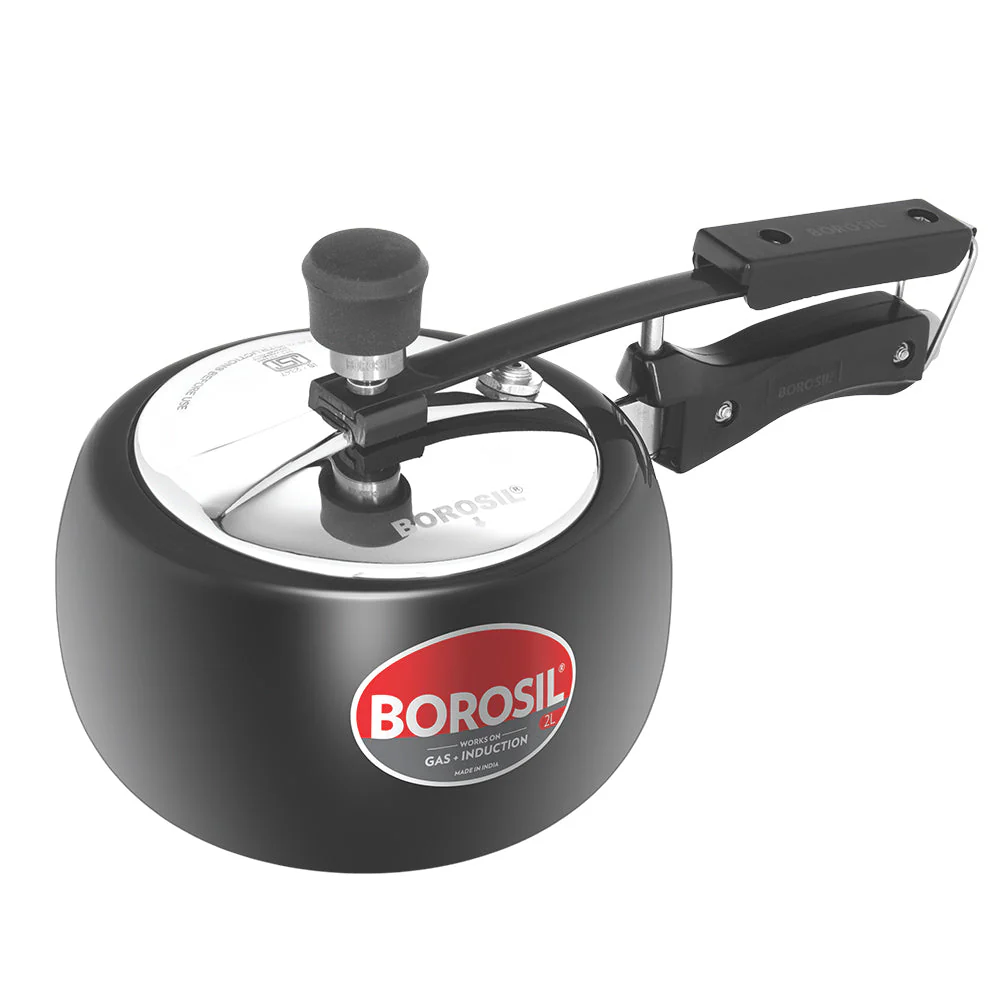 Borosil Pronto Hard Anodised Pressure Cooker, 2L