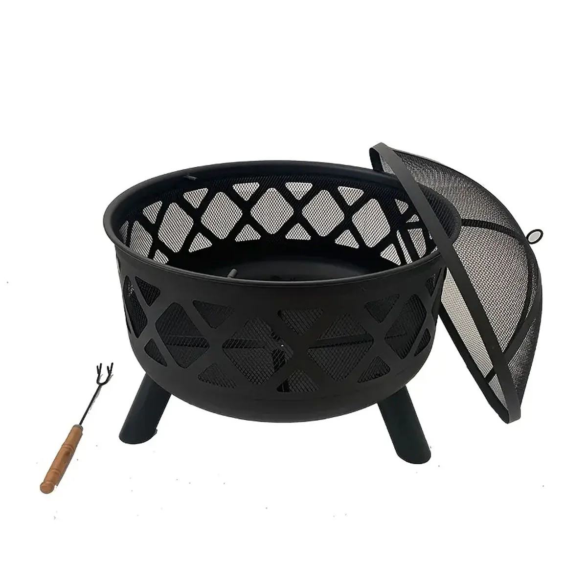 Neo Black Outdoor Heater Fire Pit Bowl