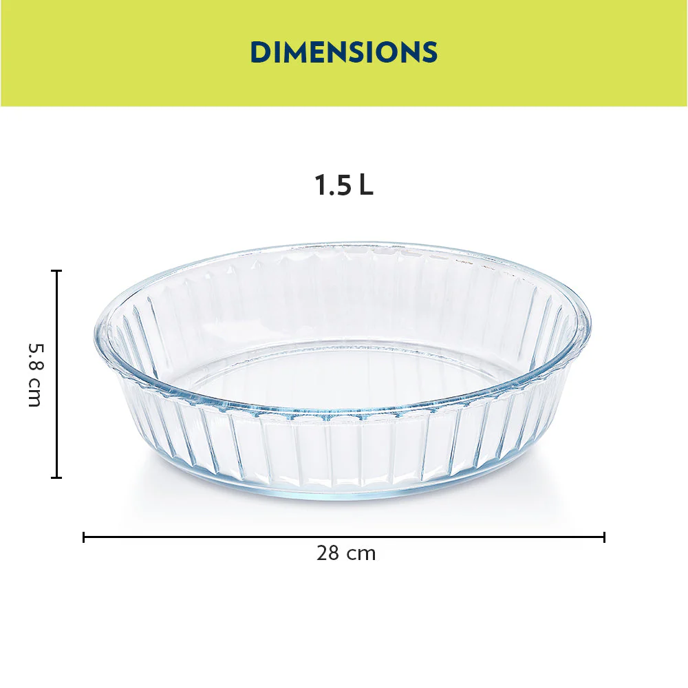 Borosil Fluted Baking Dish, 1.5L