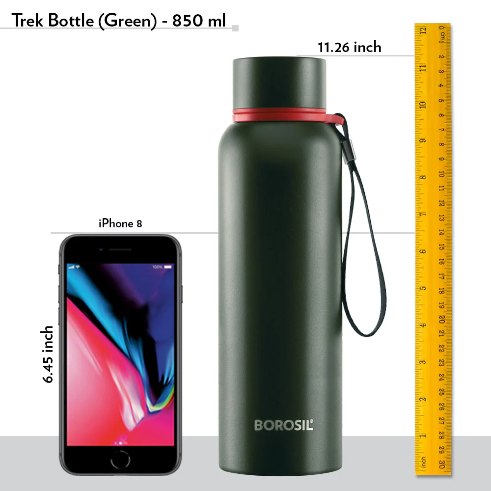 Borosil Trek Green Personalise, 850ml