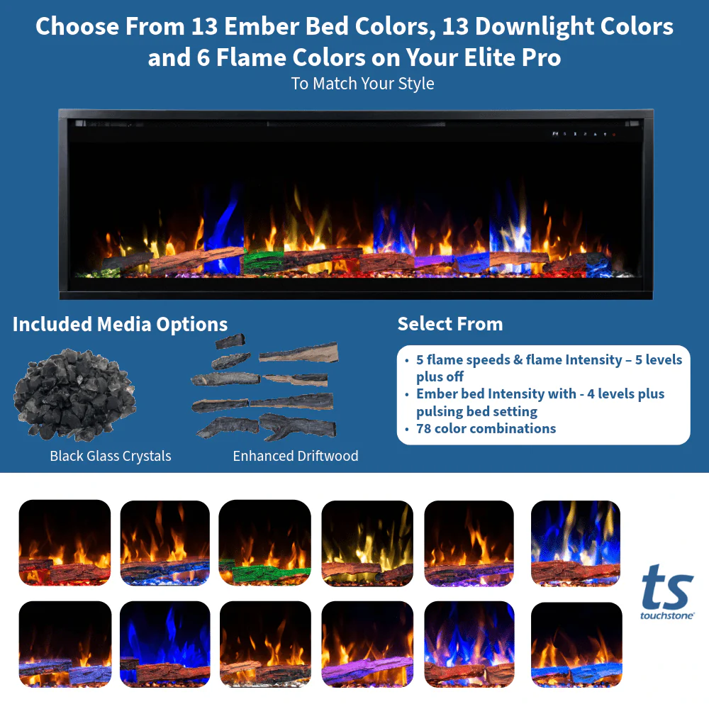 Sideline Elite Pro 100-inch Smart Electric Fireplace 80063