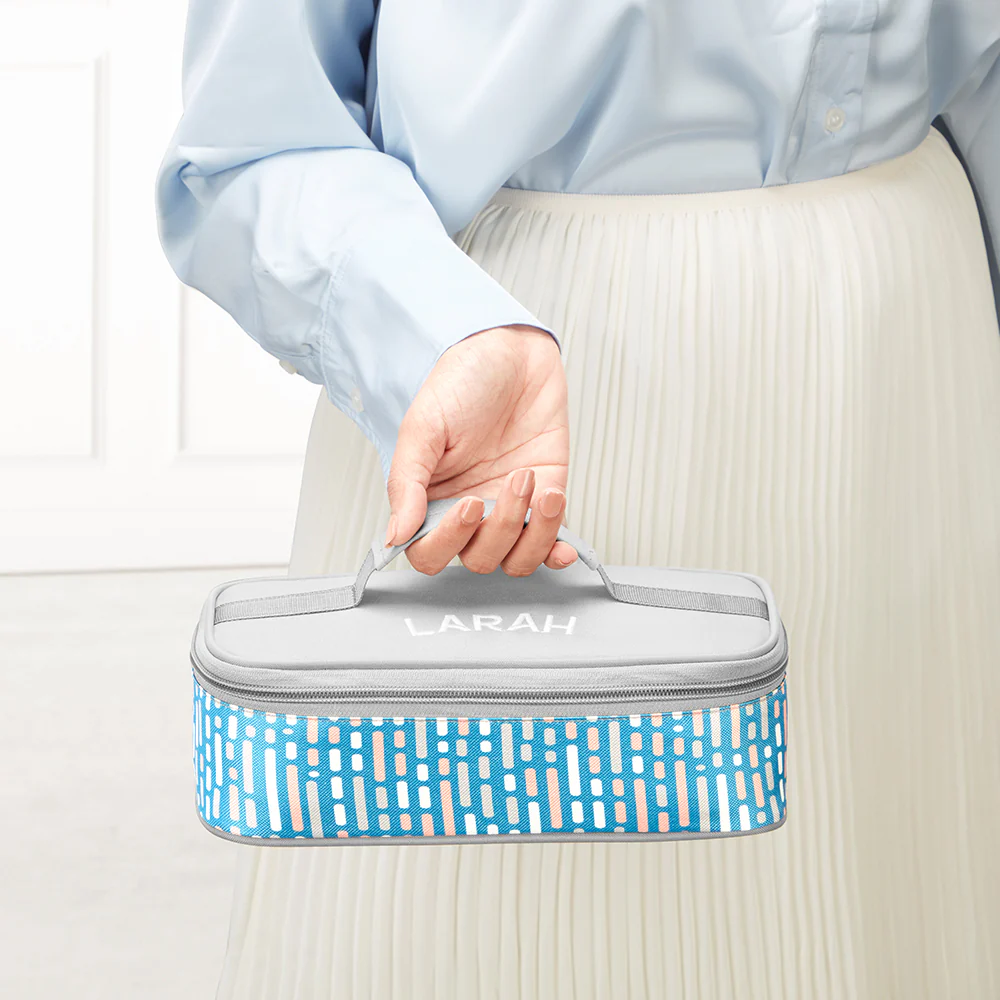 Larah Vogue Glass Lunchbox, Square x 2 (Flat), 320ml x 2