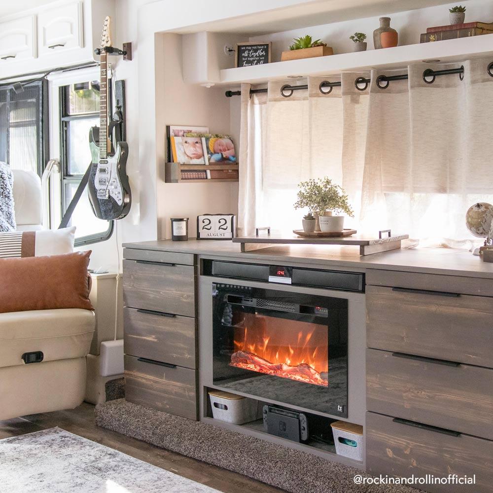 The Sideline 28 Inch Recessed Smart Electric Fireplace 80028