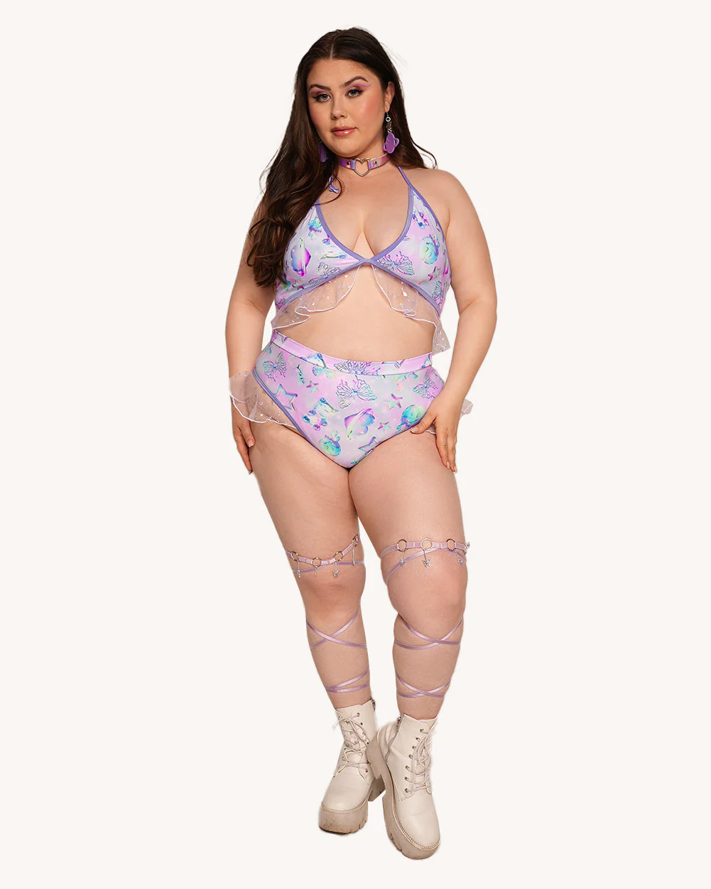 Rolita Couture x iHR Cosmic Chrome Ruffle Rush Bottoms