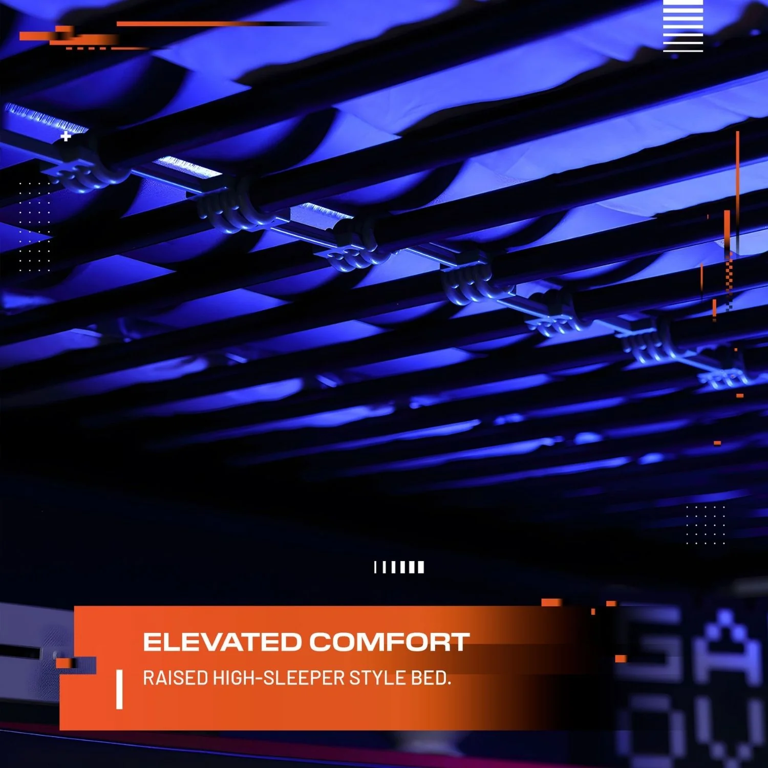 Battlebunk High Sleeper Gaming Bunk Bed with Desk - Black