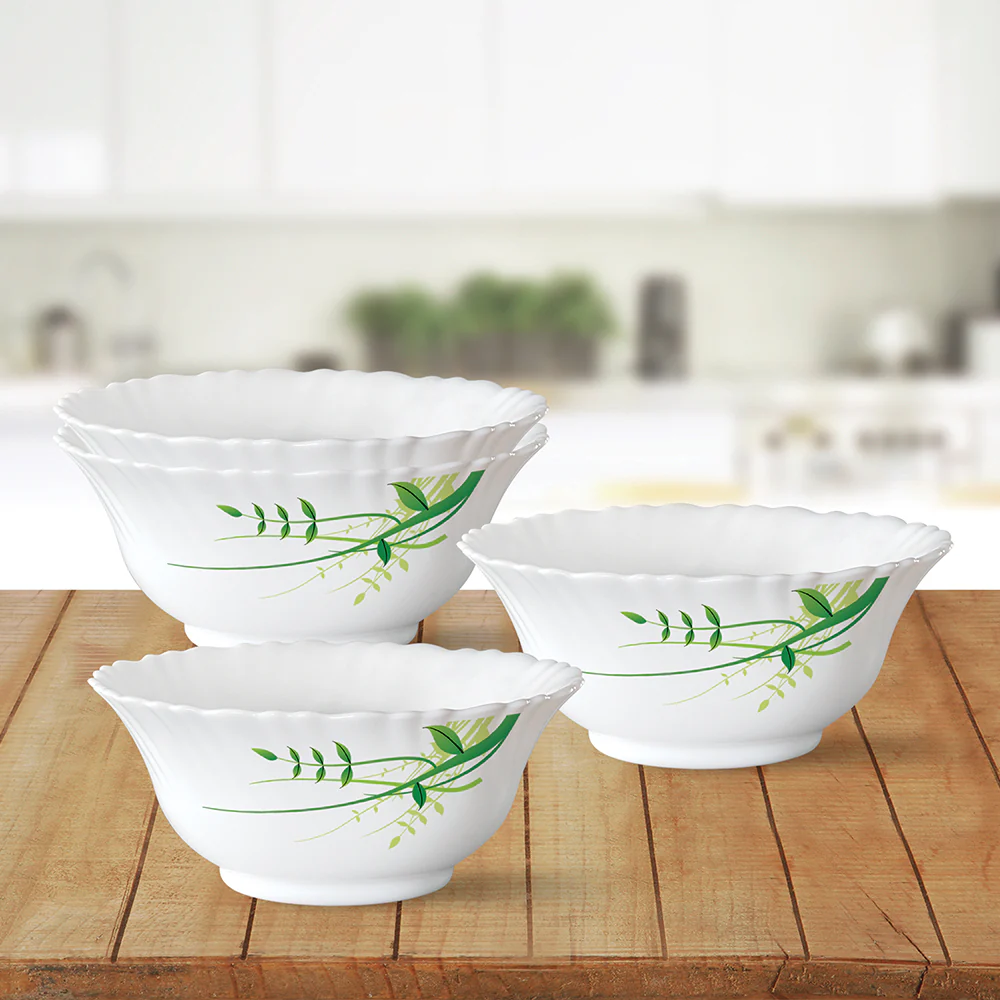 Larah by Borosil Green Herbs Pudding Set, 5 pc