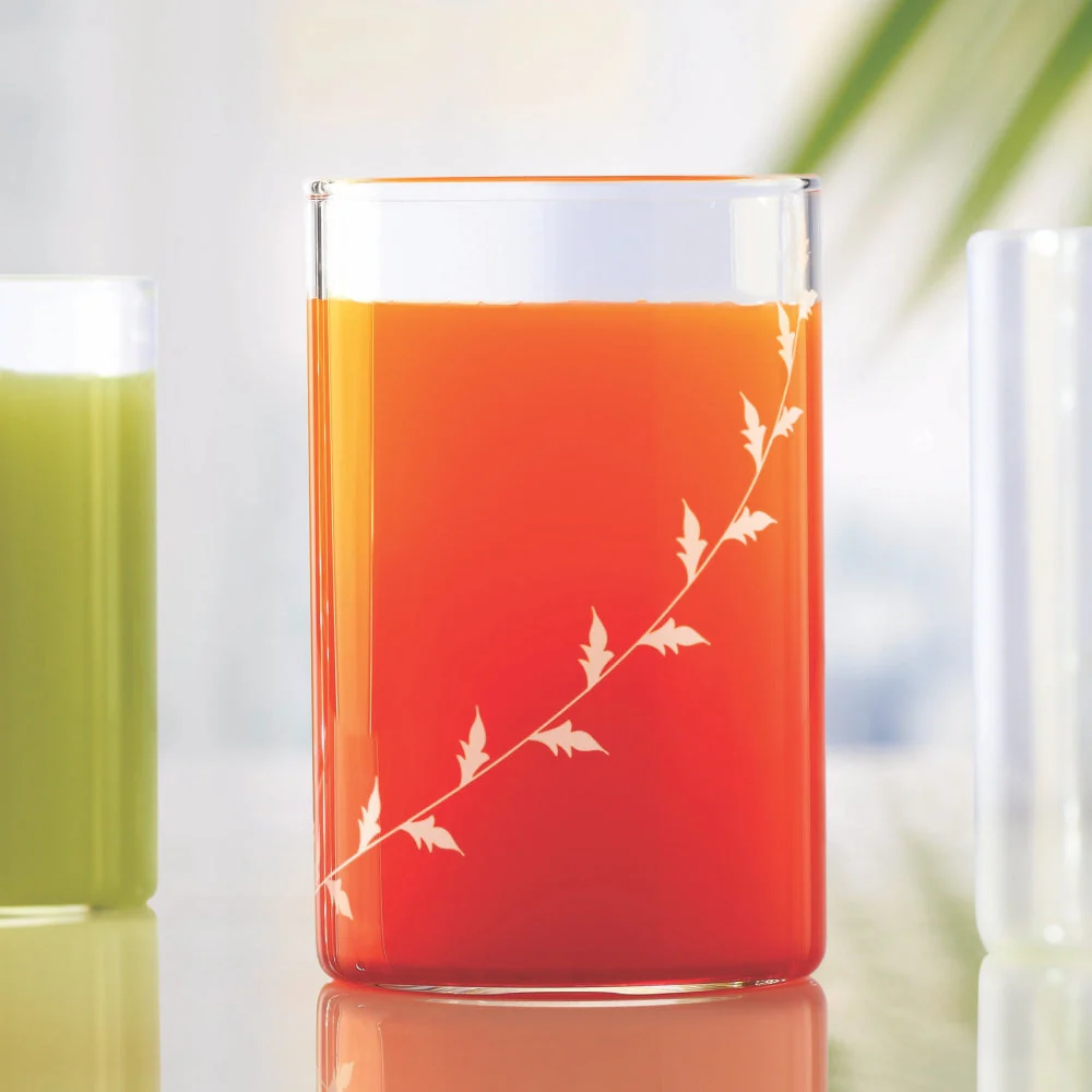 Borosil White Krip Glass, Set of 6, 295ml