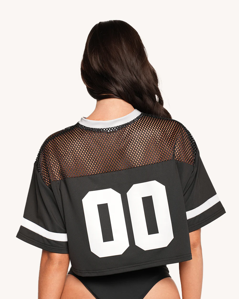 Mushroom Silver Reflective Cropped Football Jersey