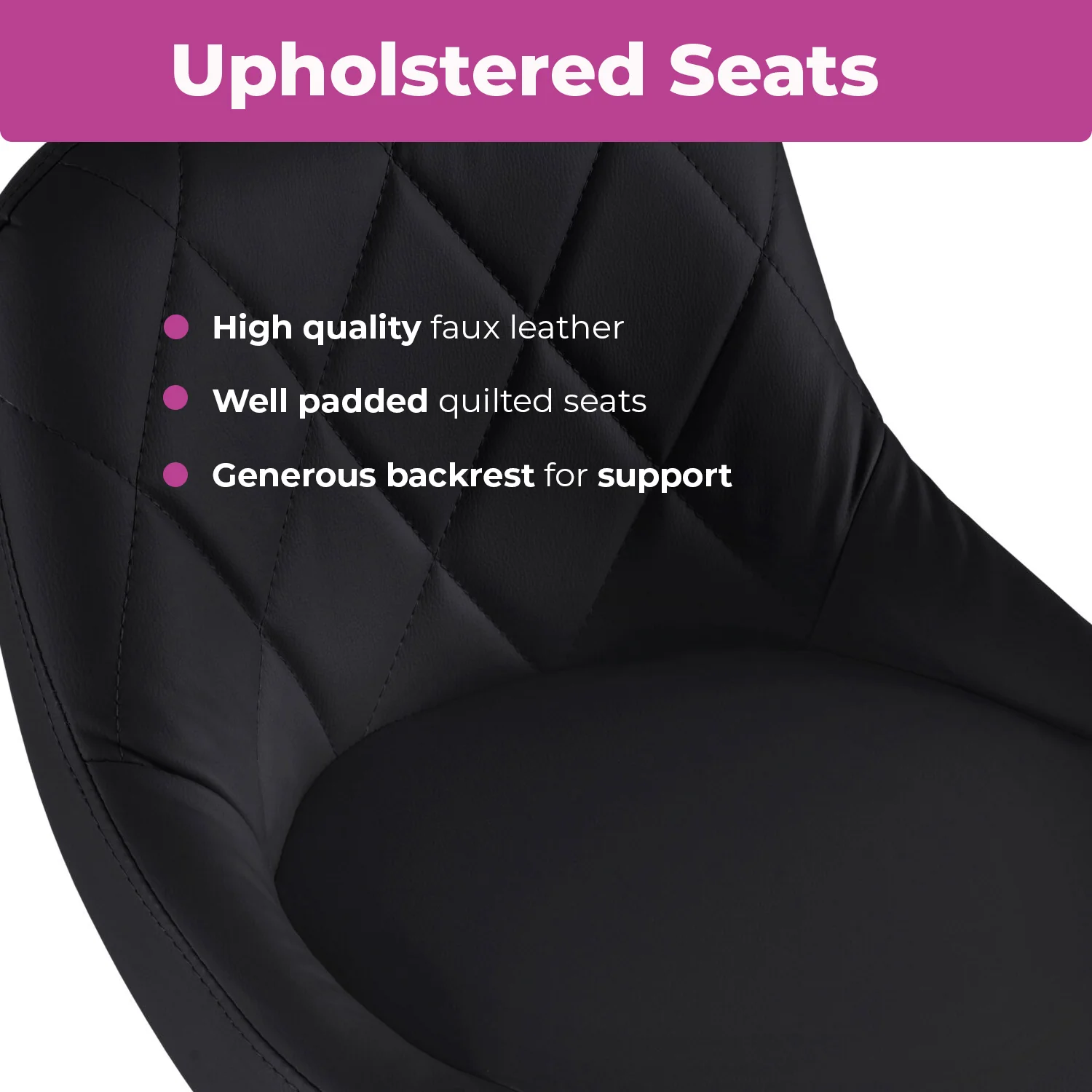 Neo Bar Stool Black Leather & Back Steel Base Set of Two