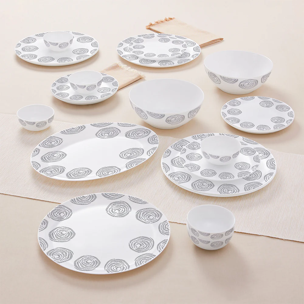 Larah by Borosil Moonbeam Dinner Set, 21 pc