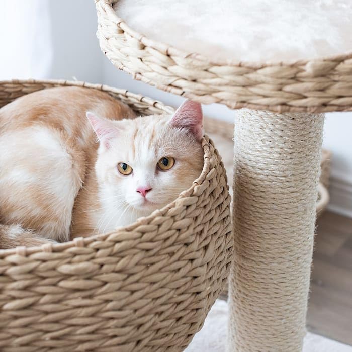 Eco-Friendly Handwoven Cat Tree with Sisal Scratching Post, 23