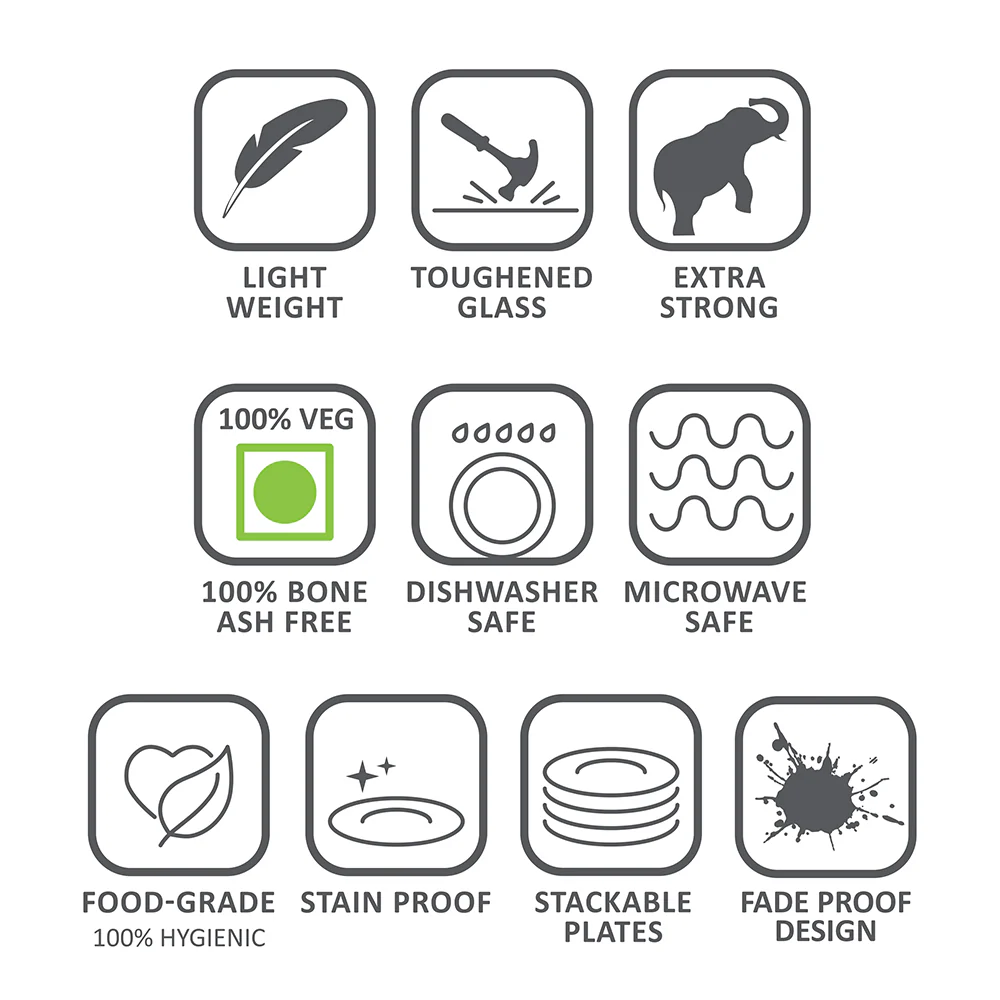 Larah by Borosil Bluebell Dinner Set, 21 pc