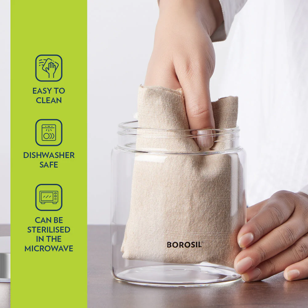 Endura Airtight Glass Jar with Black Lid