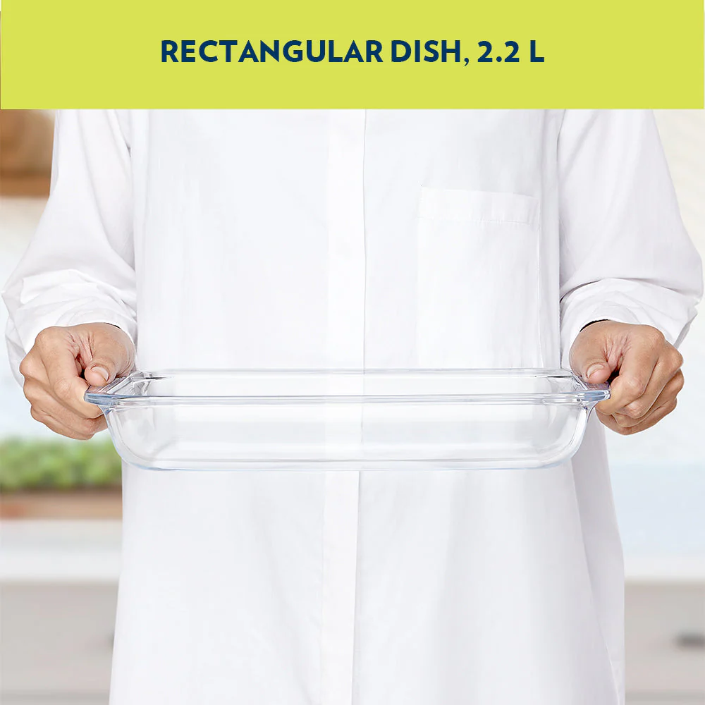 Borosil Deep Rectangular Dish, 2.2L