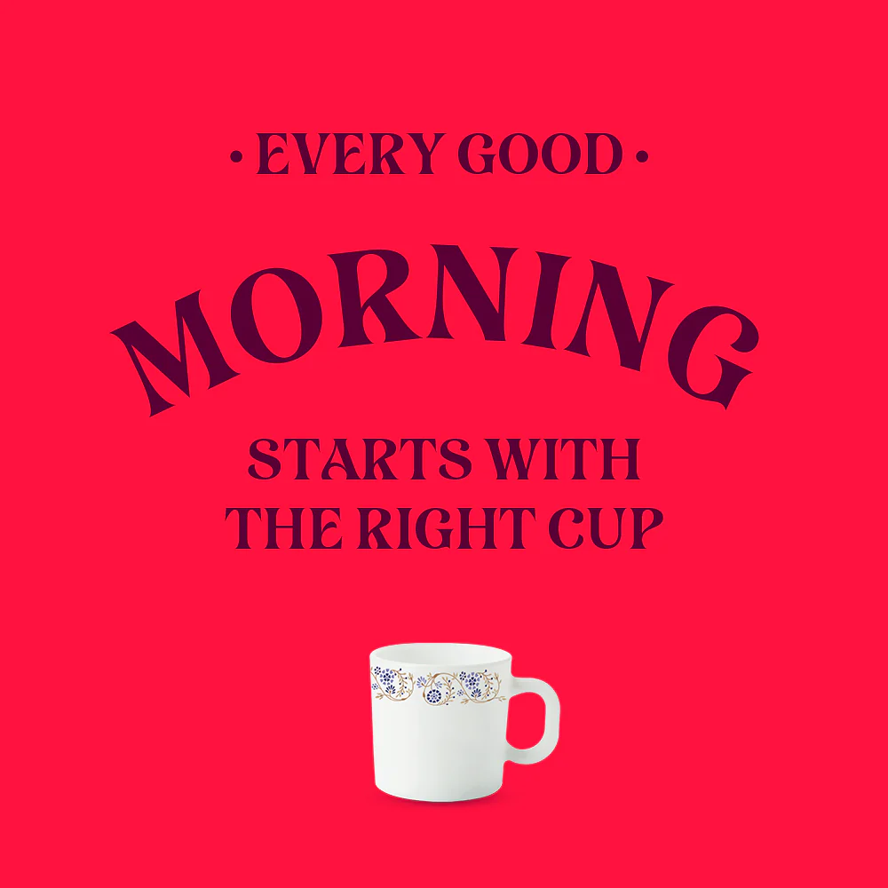 Larah by Borosil Mist Mug Set, 100ml x 6