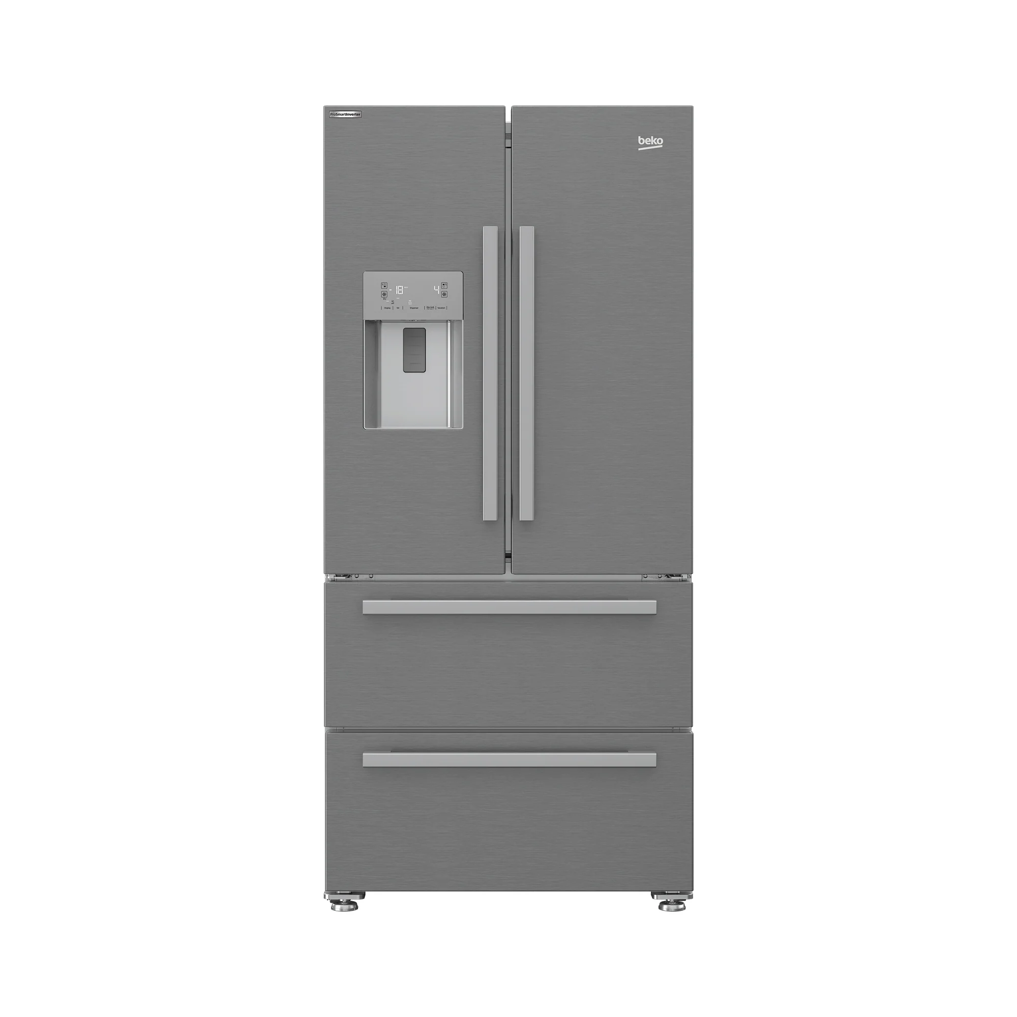 Beko 84cm French Door Fridge Pearl Steel