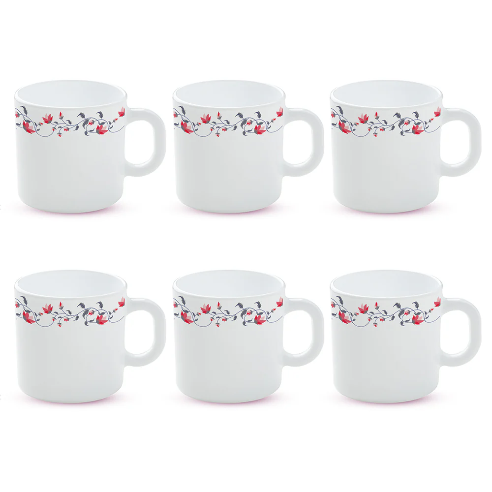 Larah by Borosil Pentas Mug Set, 180ml x 6