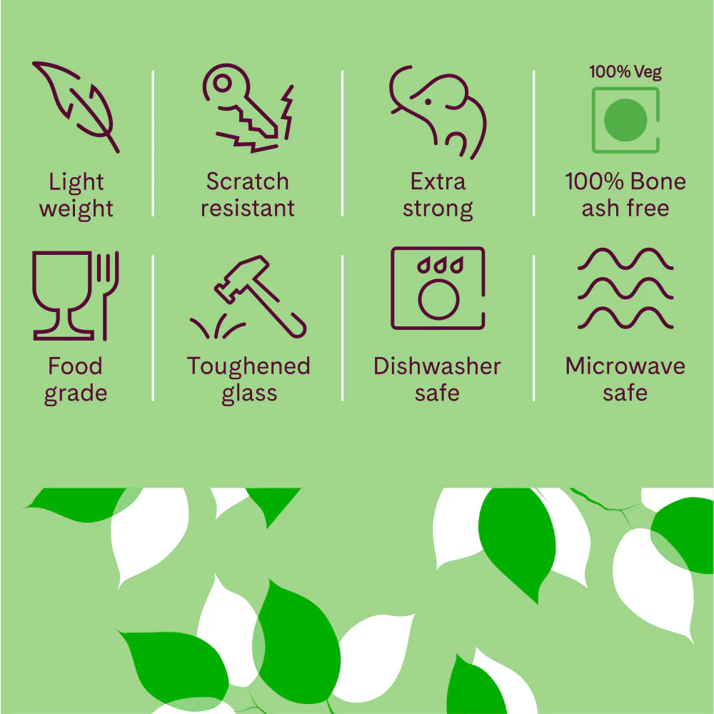 Larah by Borosil Red Bud Dinner Set, 27 pc